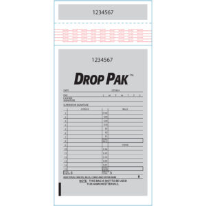 1000 Pack Dunbar Security Products 5x9 DropPak Cash Register Bag White 