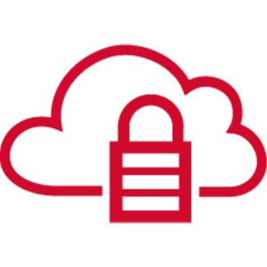 An Illustration of a cloud service logo with a lock.
